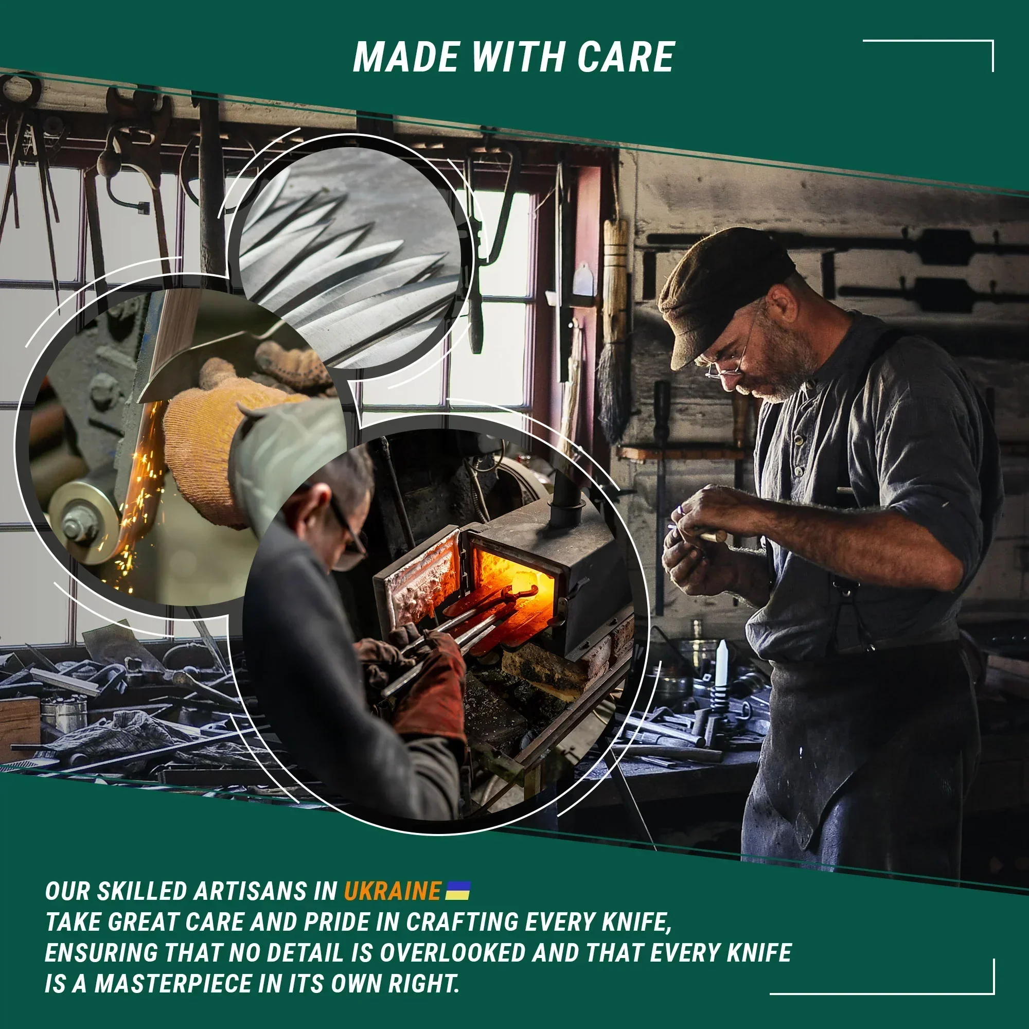 Dusk Carbon Steel Blued-Blade Bushcraft Knife Walnut Handle with Leather Sheath - Image 5