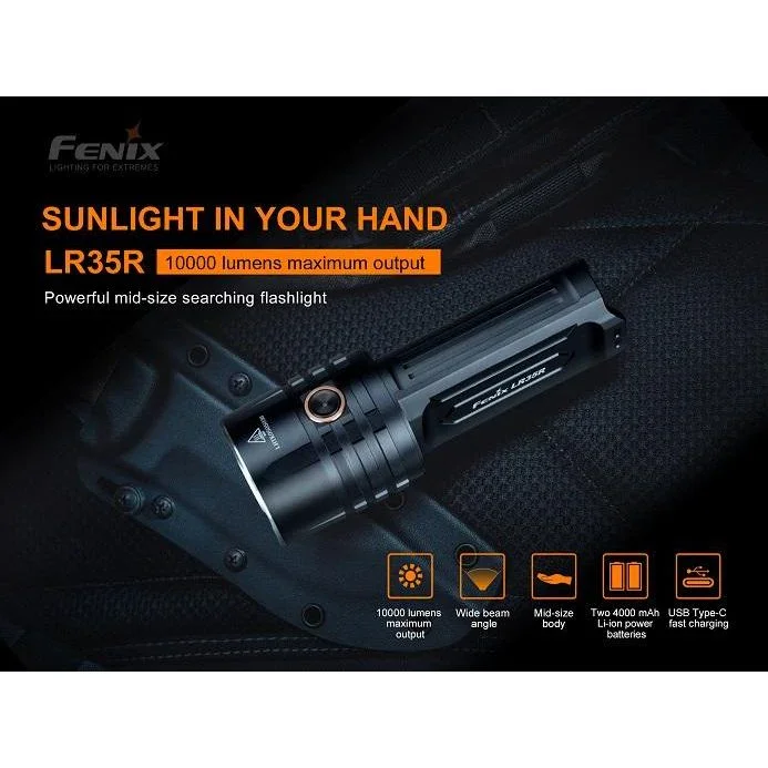 Fenix LR35R Rechargeable LED Flashlight - 10,000 Lumens - Image 4