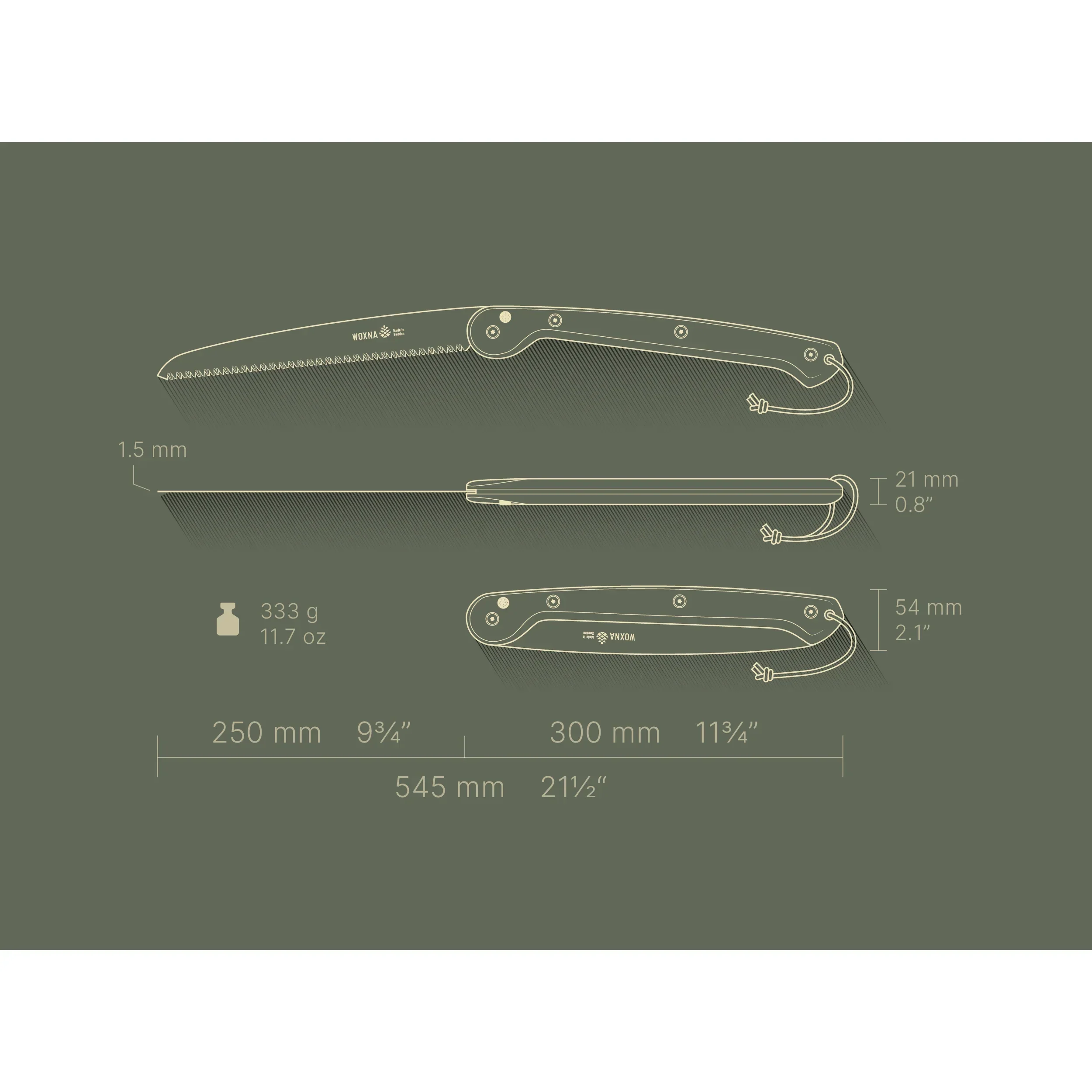 Ljusnan Foldable Saw 250mm / 10 inches - Walnut & Stainless Steel - Image 5